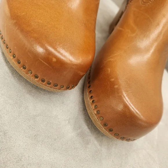 Dansko Ankle Boots 9.5 Tan Leather Shayna Clogs Scandinavian Bohochic New $190 - Picture 11 of 16
